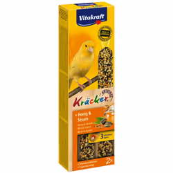 Vitakraft Kräcker Miel Sésame Canaris P/2, 60 g, Canari, Cylindre, 2 pièce(s), 25 mm, 61 mm