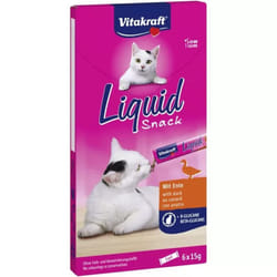 Vitakraft Friandise Liquide pour Chat au Canard avec Bêta-Glucanes - Glace Snack Congelable à Offrir à Votre Félin - Lot de 6 Sachets