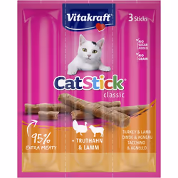 Vitakraft Cat Stick, Friandises, Chat, Adulte, Agneau, Turquie, Sans sucre