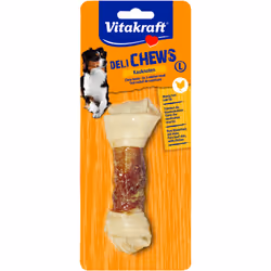 Vitakraft Os à mâcher noué + Poulet taille L, Friandise, Chien, Poulet, 65 g