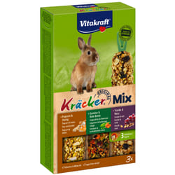 Vitakraft Kräcker Trio-Mix Raisin-Noix / Légumes /Popcorn-Miel Lapins Nains P/3