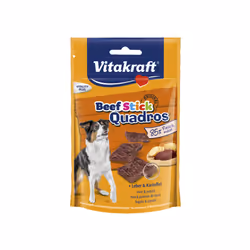 Vitakraft Beef Stick Quadros Foie et Pomme de Terre, Universel, Toutes races, Bœuf, Foie, Pomme de terre, 70 g