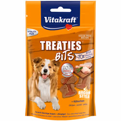 Vitakraft Treaties Bits, Senior, Toutes races, Poulet, Porc, Volaille, Légumes, 120 g