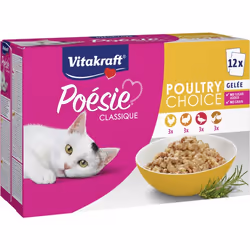 Vitakraft Poésie Classique Poultry Choice, Adulte, Poulet, Canard, Volaille, Turquie, 85 g, Sans grain
