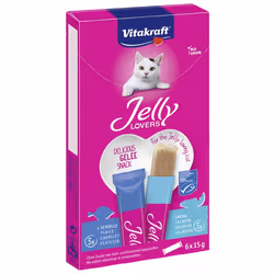 Vitakraft Jelly Lovers, Poisson, Saumon, 90 g, Sans grain