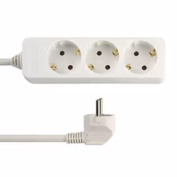 REV 0512246555, 3 m, Intérieure, Type F (CEE 7/4), Blanc, 3 sortie(s) CA, 250 V