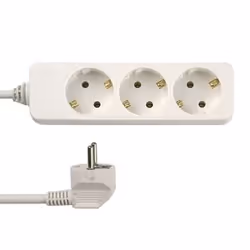REV 0512248555, 5 m, Intérieure, 1,5 mm², Blanc, 3 sortie(s) CA, 250 V