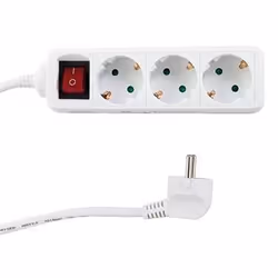 REV 0512313555, 3 m, Intérieure, 1,5 mm², Blanc, 3 sortie(s) CA, 250 V