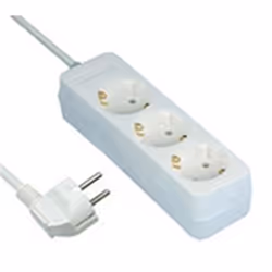 REV 512342555, 3 sortie(s) CA, 250 V, 16 A, 3500 W, Blanc, 1,4 m