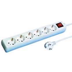 REV 512360555, 6 sortie(s) CA, 250 V, 16 A, 3500 W, Blanc, 1,4 m