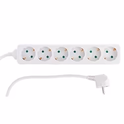 REV 0512362555, 1,4 m, Intérieure, 1,5 mm², Blanc, 6 sortie(s) CA, 250 V