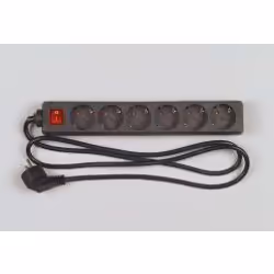 REV 512380555, 6 sortie(s) CA, 250 V, 16 A, 3500 W, Noir, 1,4 m