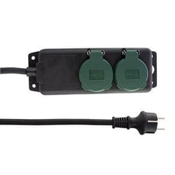 REV 0512467555 multiprise 1,4 m 2 sortie(s) CA Extérieure Noir, Vert