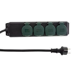 REV 0512468555 multiprise 1,4 m 4 sortie(s) CA Extérieure Noir, Vert