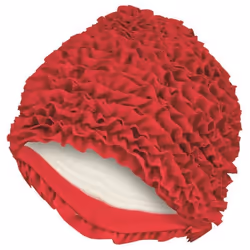 Fashy Bonnet de Bain - Volants pour Femme - Rouge