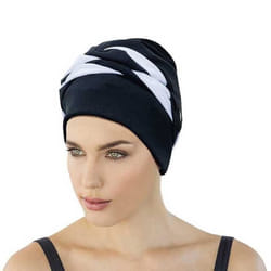 Bonnet de bain - Fashy - 3493 - Noir-blanc - Cordon - Doublure en plastique