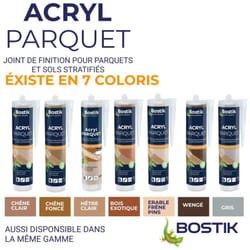 Bostik - Joint Acryl Parquet - Joint de Finition Parquets et Sols Stratifiés 300ml Couleur: Wengé