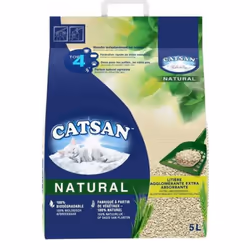 CATSAN Natural, Granulés, 5 L, Gris, Sac en papier