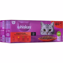 Whiskas Aliments pour chat Classic Meals Poulet Veau Agneau Oiseaux 40 x 85 g