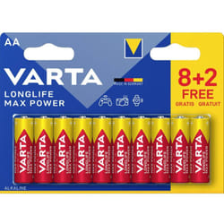 Longlife Max Power aa Blister 10 (8+2) Pile LR6 (aa) alcaline(s) 1.5 v 10 pc(s) - Varta
