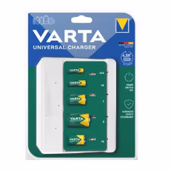 Varta Universal Charger, Hybrides nickel-métal (NiMH), Court-circuit, 9V, AA, AAA, C, D, 4 pièce(s), Piles fournies