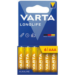 Pile alcaline longlife AAA/LR03 blister de 6 Varta 1240628