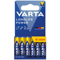 Pile longlife power AAA/LR03 blister de 6 Varta 951517