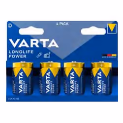 Varta 4920, Batterie rechargeable, LR20, Alcaline, 1,5 V, 4 pièce(s), Bleu