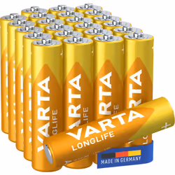 Description générale Les piles alcalines VARTA Longlife AAA sont idéales pour alimenter des appareils à faible consommation d ...