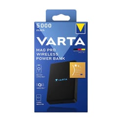 VARTA Batterie Externe - Power Bank MAG PRO WIRELESS 5000 Noir, Chargeur Portable Sans Fil Haute Capacité (5000mAh)