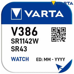 Pile bouton Varta silver sr43 - v386 1,55v (blister 1 pièce) ø11,6x4,2mm