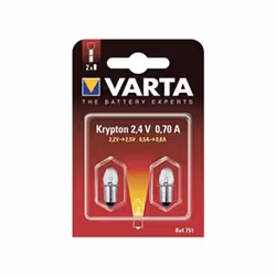 Varta 751, Blanc, Nickel, Transparent, 2.7 V, 0.7 A, 9 g, 80 mm