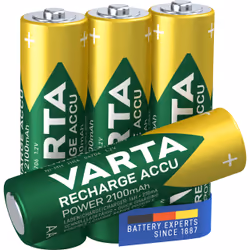 Varta -56706B, Batterie rechargeable, AA, Hybrides nickel-métal (NiMH), 1,2 V, 4 pièce(s), 2100 mAh
