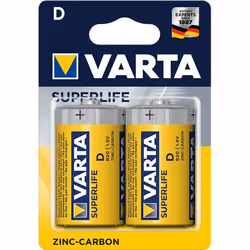 Varta R20 D, D, Zinc-Carbone, 1,5 V, 2 pièce(s), Multicolore, 61,5 mm