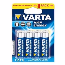 Varta 8x AA, Batterie à usage unique, AA, Alcaline, 1,5 V, 8 pièce(s), Bleu, Argent