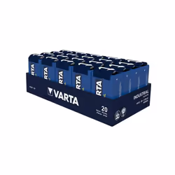 Pile Alcaline Industrial Pro 9V 6LR61 lot de 20 Varta Tension (V) : 9 Type : 6LR61 Conditionnement : boîte de 20