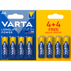 Varta 04906, Batterie à usage unique, AA, Alcaline, 1,5 V, 8 pièce(s), Bleu, Or