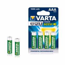 Varta Power Accu AA, 4 pcs, Batterie rechargeable, AAA, Hybrides nickel-métal (NiMH), 1,2 V, 4 pièce(s), 1000 mAh