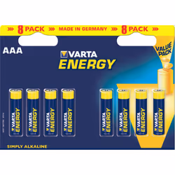 Varta BV-Energy 8 AAA, Batterie à usage unique, AAA, Alcaline, 8 pièce(s), Bleu, Jaune, Cylindrique