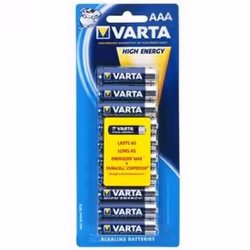 Varta High Energy AAA, 10 pcs, Batterie à usage unique, AAA, Alcaline, 1,5 V, 10 pièce(s), Bleu, Argent