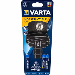 Varta INDESTRUCTIBLE H20, Lampe frontale, Noir, Caoutchouc, 9 m, IPX4, LED