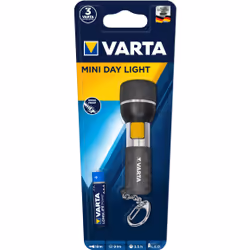 Varta Mini Day Light 1AAA, Lampe porte-clés, Noir, Acrylonitrile-Butadiène-Styrène (ABS), LED, 1 lampe(s), 9 lm