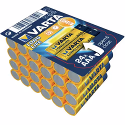 Varta Longlife AAA, Batterie à usage unique, AAA, Alcaline, 1,5 V, 24 pièce(s), Bleu, Jaune
