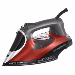 Russell Hobbs 25090-56, Fer à repasser à sec ou à vapeur, Semelle en céramique, 3 m, 210 g/min, Noir, Gris, Rouge, 50 g/min