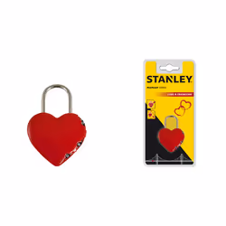 Stanley Heart Shaped Padlock, Cadenas conventionnel, Verrouillage à combinaison, Portail, Self-stockage, Verrou de stockage,  ...
