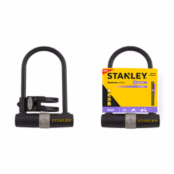 Stanley U-Shape Ø14mm 25cm, Verrou en U, Noir, Plastique, Acier, Acier, Clé, 247 mm