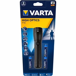 Varta HIGH OPTICS F10, Lampe torche, Noir, Aluminium, IPX4, III, LED