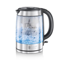 Russell Hobbs 20760-70 bouilloire 1 L 2200 W Noir, Acier inoxydable, Transparent