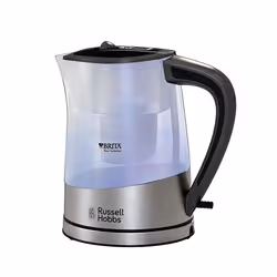 Russell Hobbs Purity, 1 L, 2200 W, Noir, Argent, Transparent, Indicateur de niveau d'eau, Filtrage