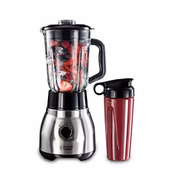 Russell Hobbs 23821-56, Mélangeur de table, 1,5 L, Fonction d'impulsion, 600 W, Noir, Acier inoxydable